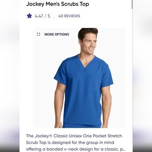 Men's Jacket Scrub top medium blue one pocket